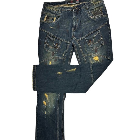 Elite Premium Denim Biker Jeans (38x32) Slim